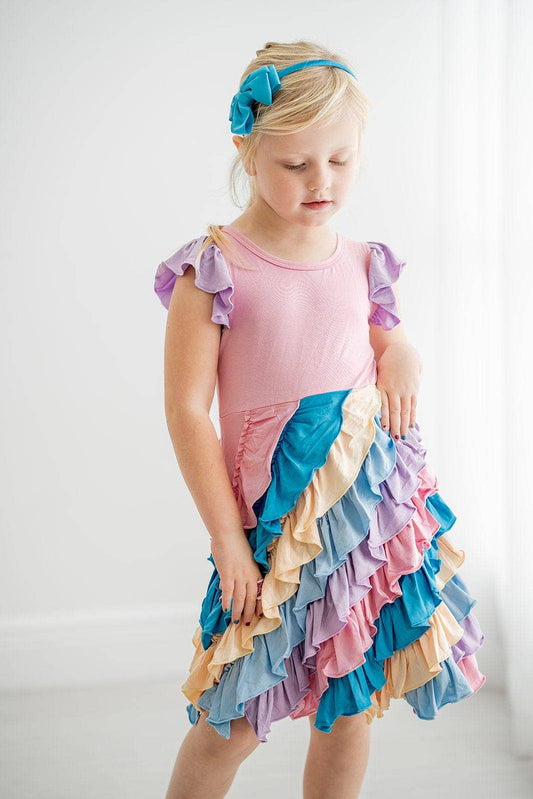 Rainbow Ruffle Twirl Dress