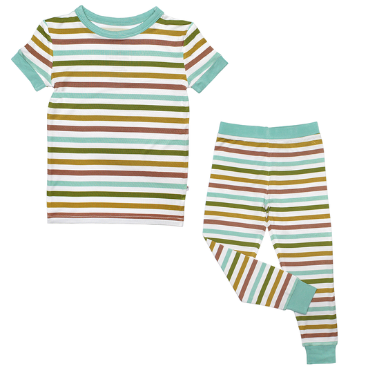 Emerson & Friends Two Piece Pajama Set: Spring Stripes