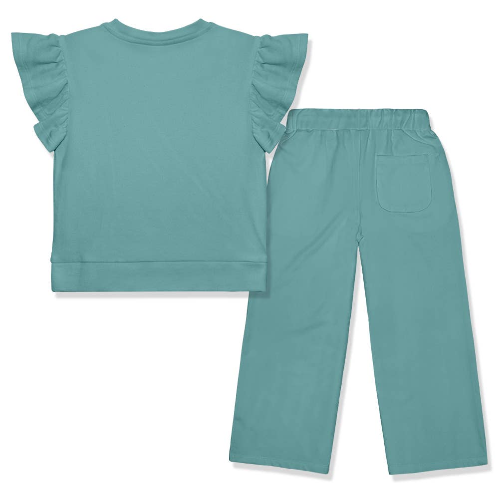 Teal Blue Ruffle Set