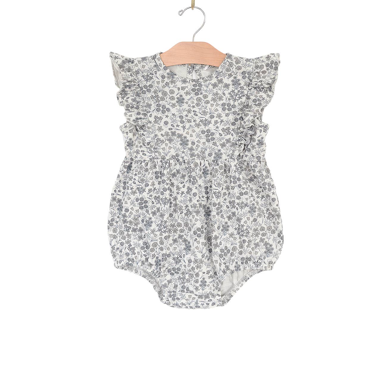 Calico Floral Flutter Sleeve Romper