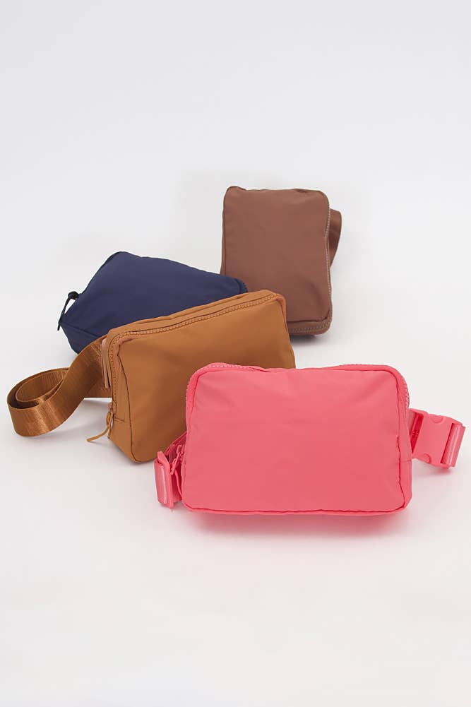 Solid Mini Fanny Belt Bag: Tan