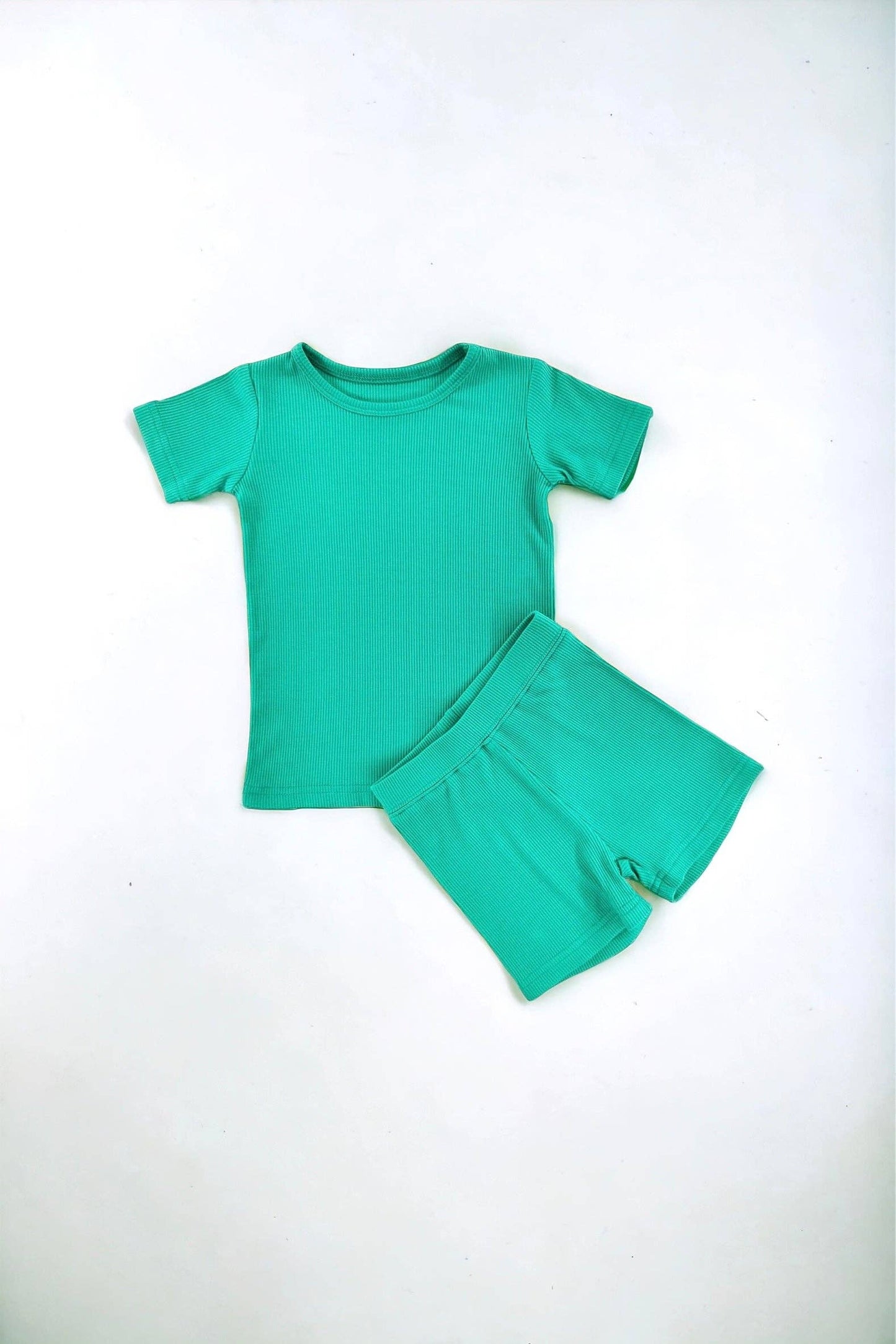 Ribbed Bamboo Short Set: Mint