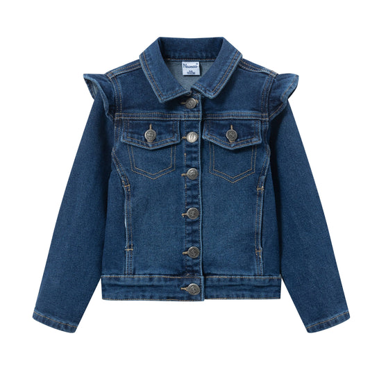 Denim Jacket with Ruffles