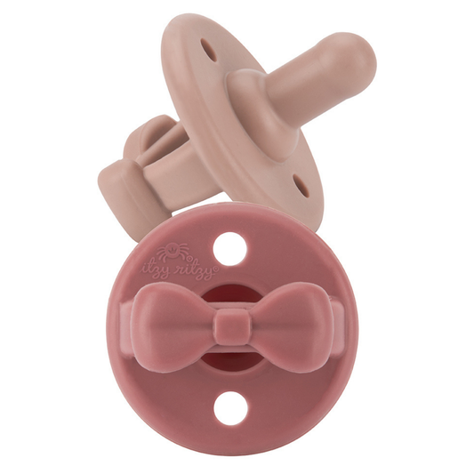 Sweetie Soother™ Pacifier Sets (2-pack): Clay + Rosewood Bows