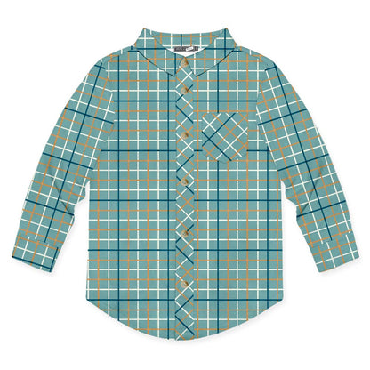 Teal plaid button up