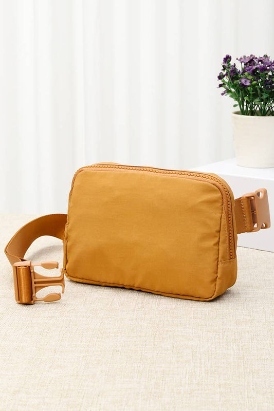 Solid Mini Fanny Belt Bag: Tan