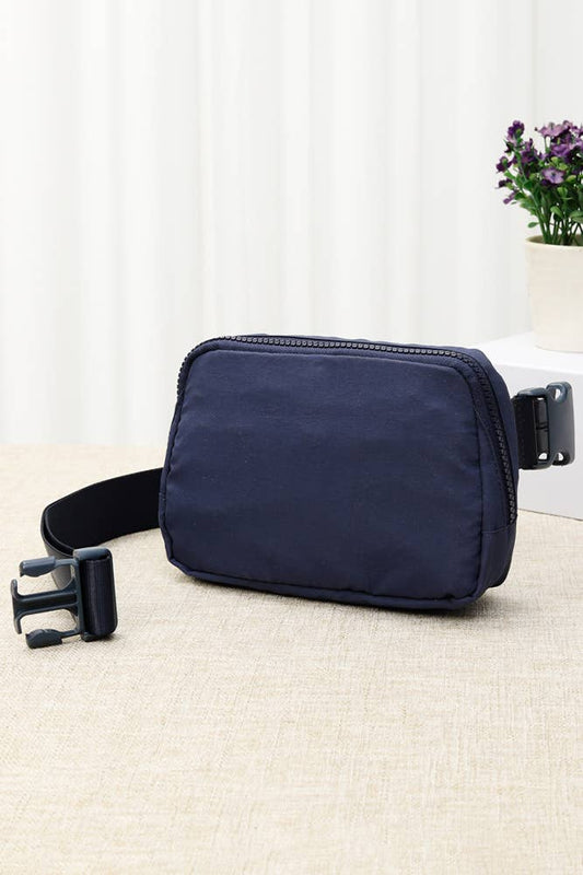 Solid Mini Fanny Belt Bag: Navy